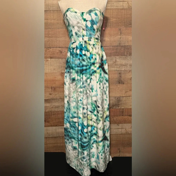 PARKER Bayou Strapless Silk Maxi Dress Women's size Medium Wedding Formal Party - Picture 11 of 11